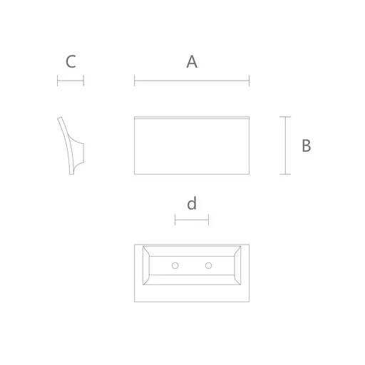 Rectangular drawer pulls for designer looks furniture oak - 2
